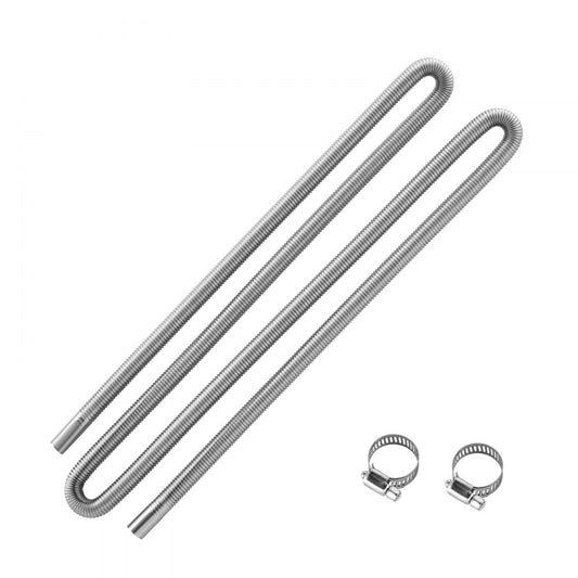 Exhaust Hose, 3000mm Stainless Steel Exhausts Hose, Diesel Heater Flexible Exhaust Pipe with 2 Hose Clamps, Exhausts Hoses Kit Diesel Heater Accessories for 2KW 5KW 8KW Diesels Heaters