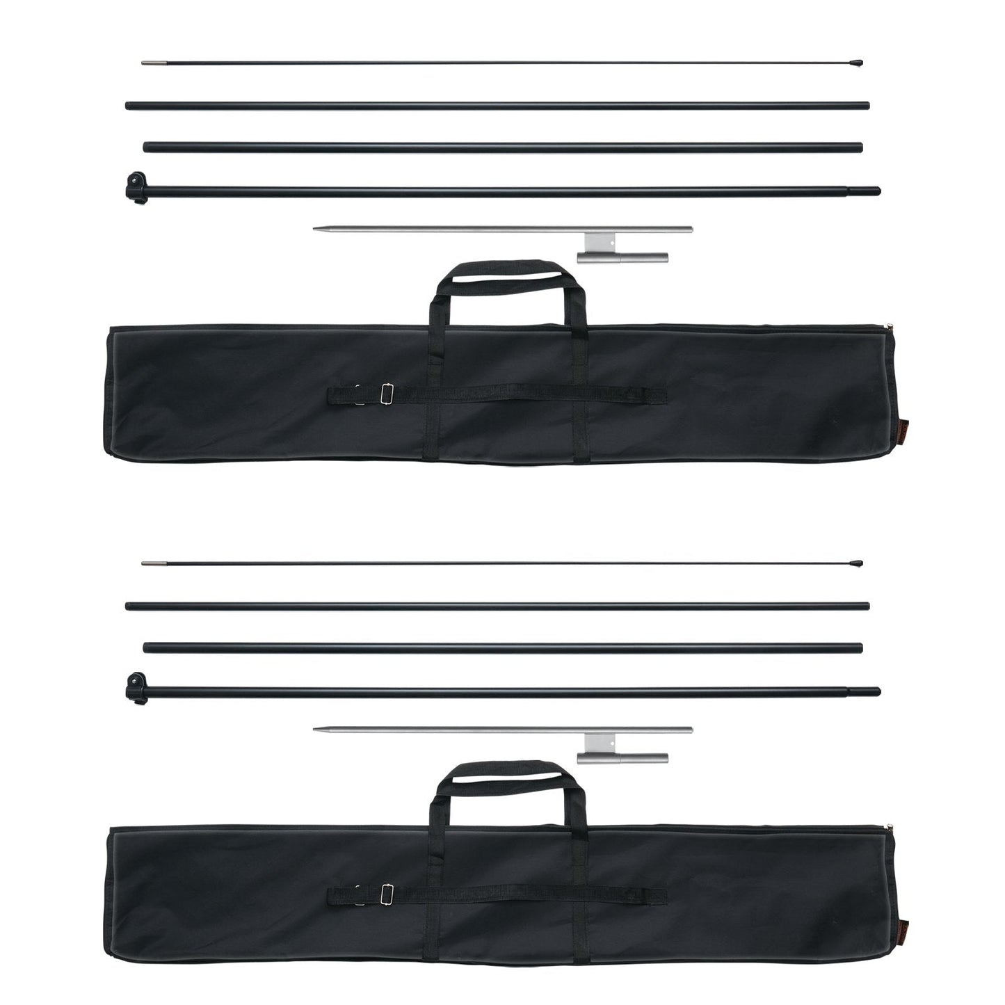 Dual Pack Feather Flag Pole Kit - 4.98m Height with Ground Stakes and Storage Bag