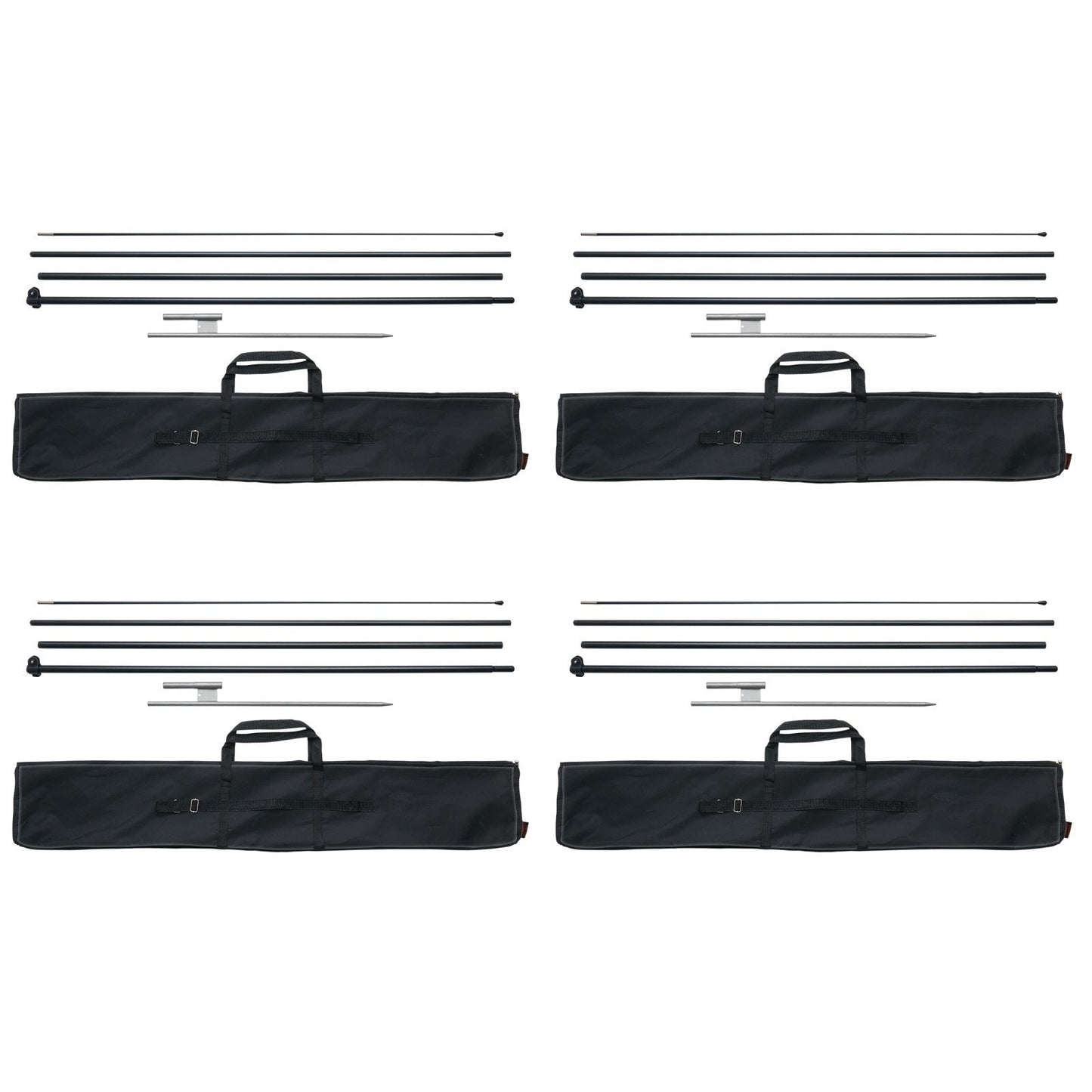 Feather Flagpole Kit with Ground Stakes, 4 Pack, 5m Tall, 7.7kg