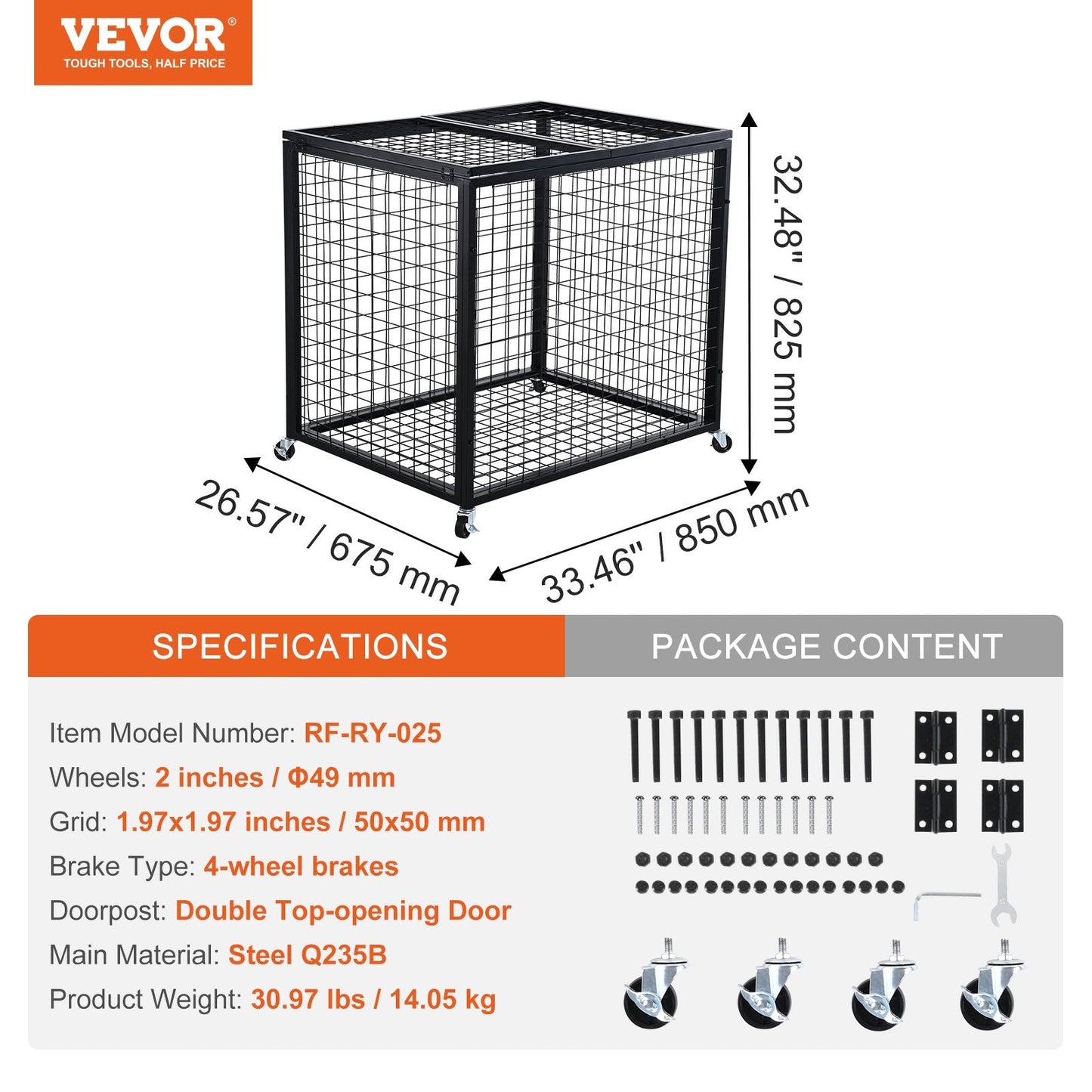 Rolling Sports Ball Storage Cart with Lockable Double Lids, Steel Construction