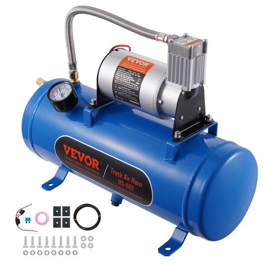 VEVOR 12V Air Compressor with Tank 1.6 Gallon/6 L, Train Horn Air Compressor, 120