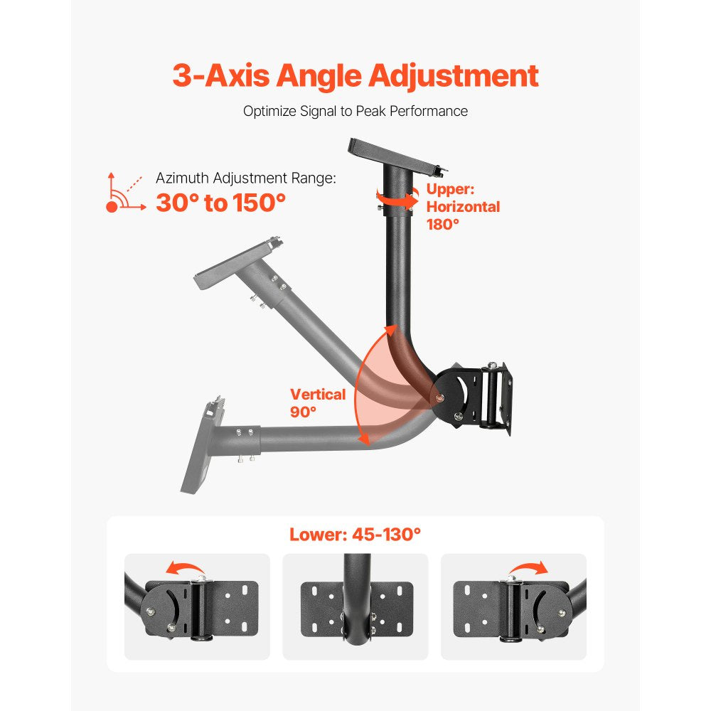 VEVOR Starlink Gen 3 Mount Adjustable Wall Mounting Standard Gen 3 Pipe Kit