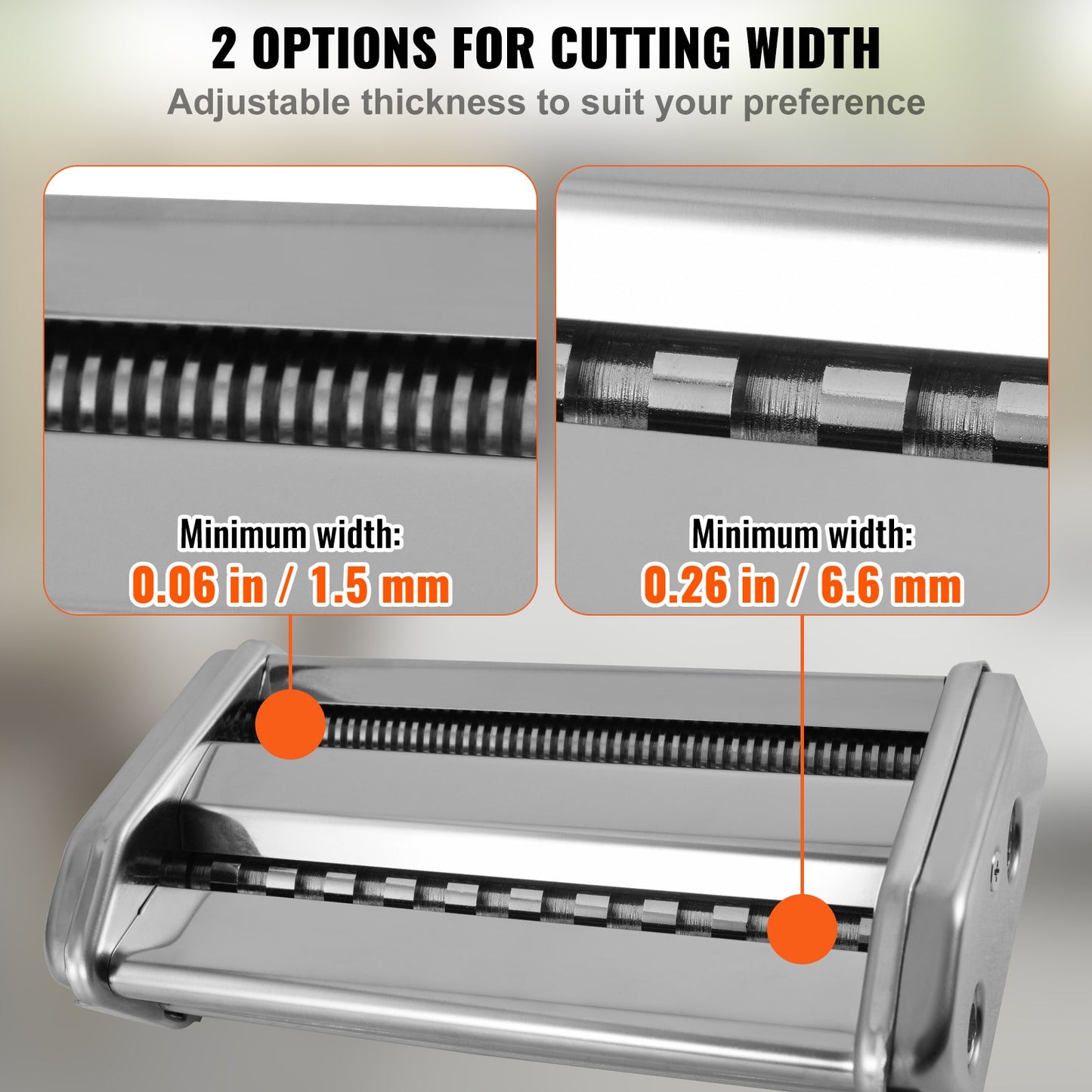 VEVOR Pasta Maker Machine, 9 Adjustable Thickness Settings Noodles Maker, Stainless