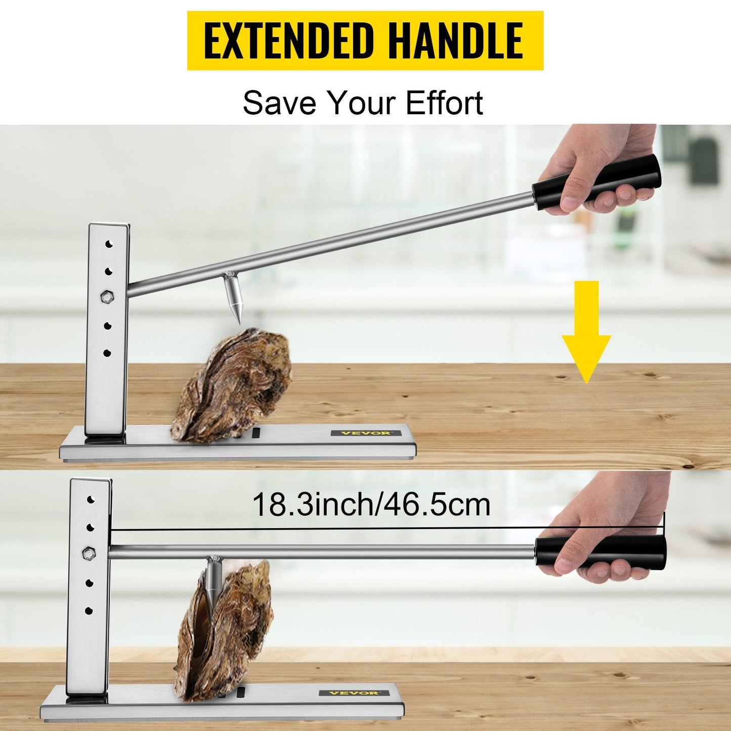 Stainless Steel Oyster & Clam Shucker with G-Clip for Easy Operation