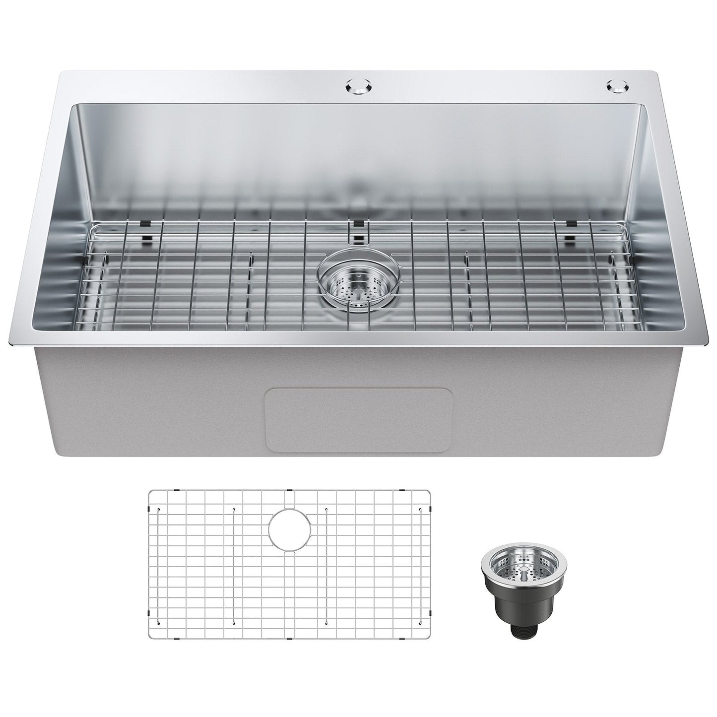 Stainless Steel Top Mount Kitchen Sink, Single Bowl, 0.84m x 0.56m, Pack of 3