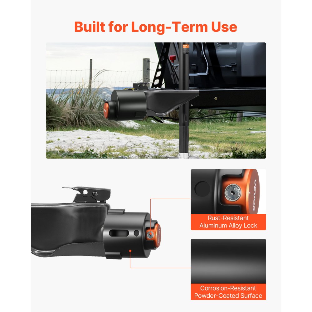 Trailer Coupler Lock Fits 58.6 mm Couplers Heavy Duty Tow Hitch lock