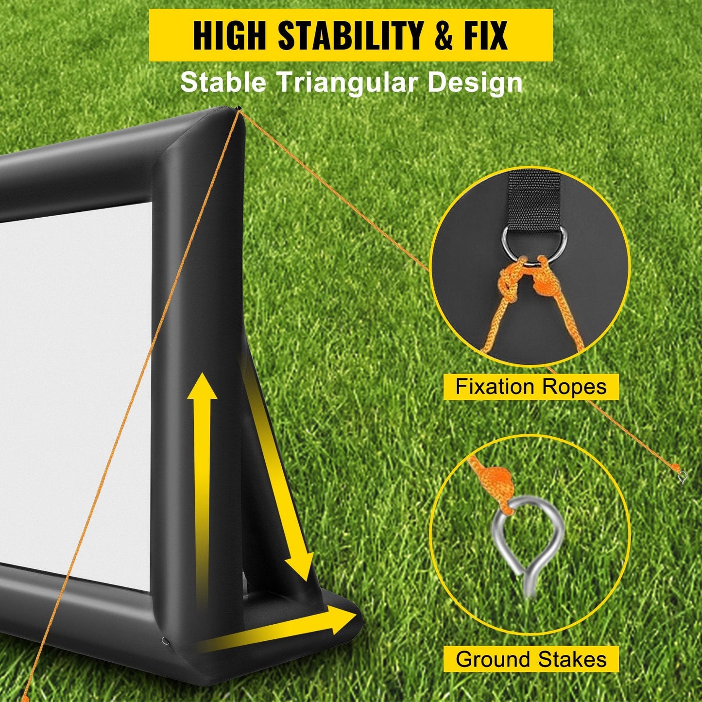 6x4m Inflatable Outdoor Movie Screen with Blower, Dual Projection Capability