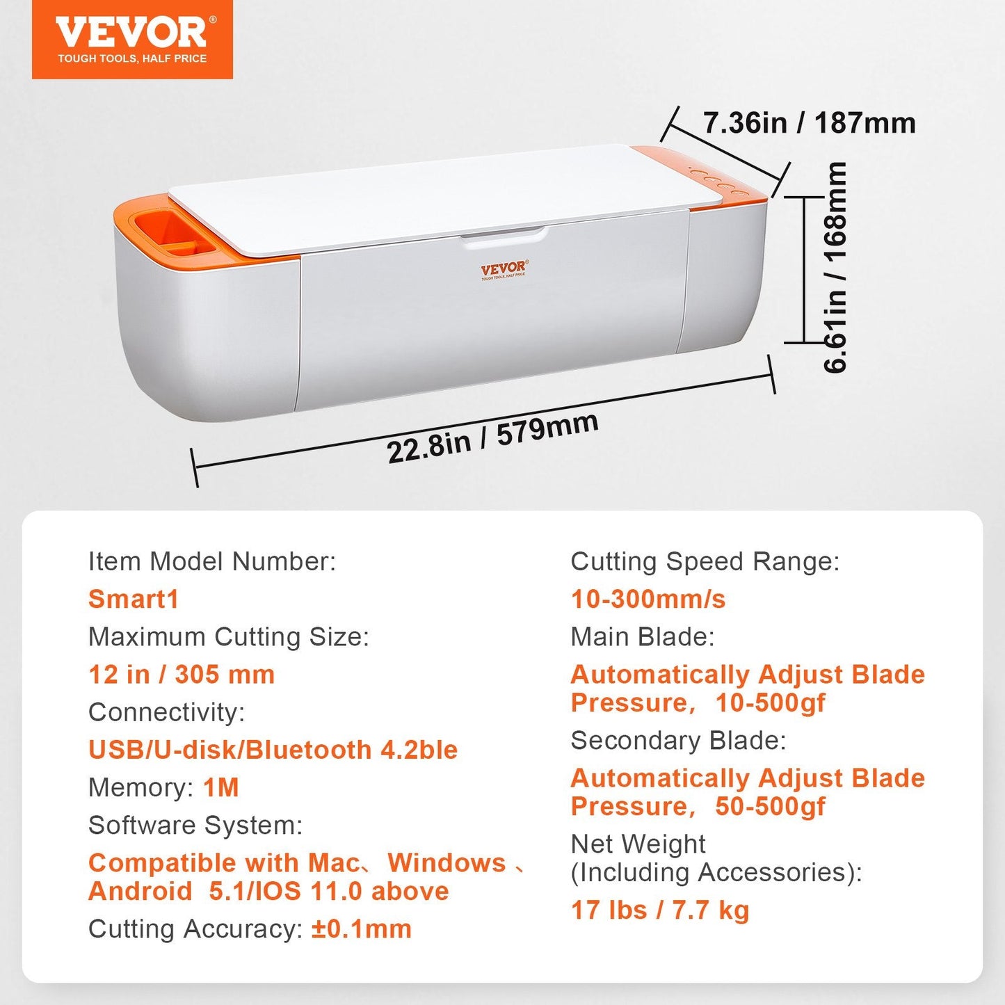 Bluetooth Vinyl Cutter with Wireless Connectivity, Compatible with iOS & Android