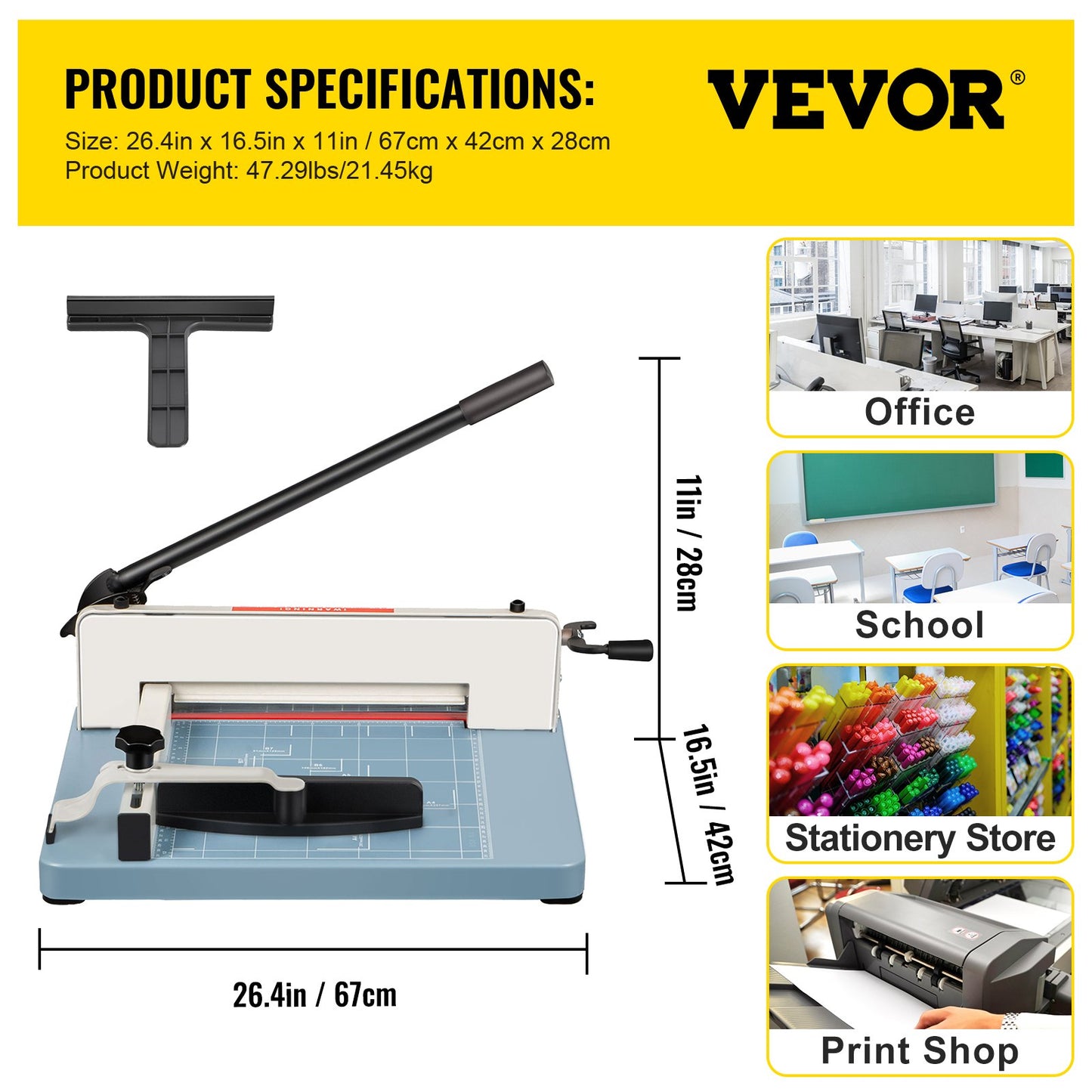 VEVOR Industrial Paper Cutter A3 Heavy Duty Paper Cutter 17 Inch Paper Cutter Heavy