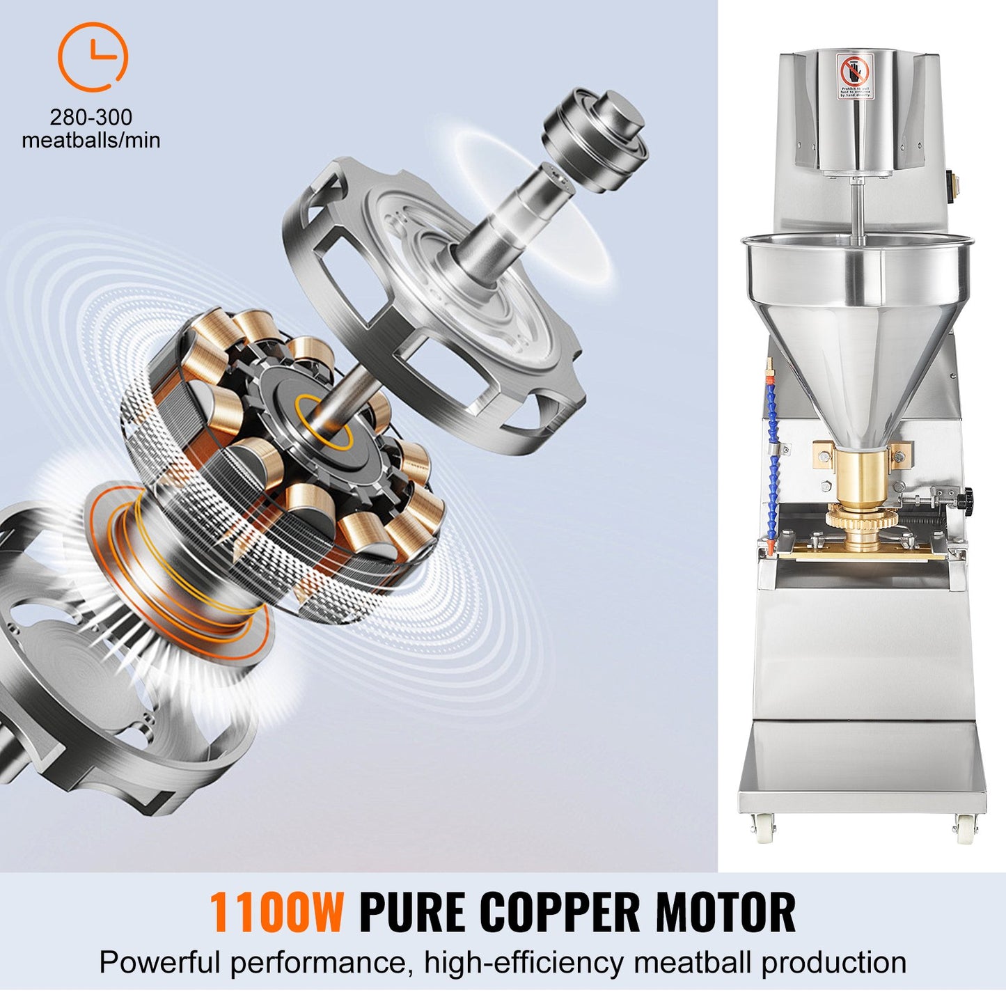 VEVOR Commercial Meatball Forming Machine, 280 PCs/min Automatic Meatball Maker,