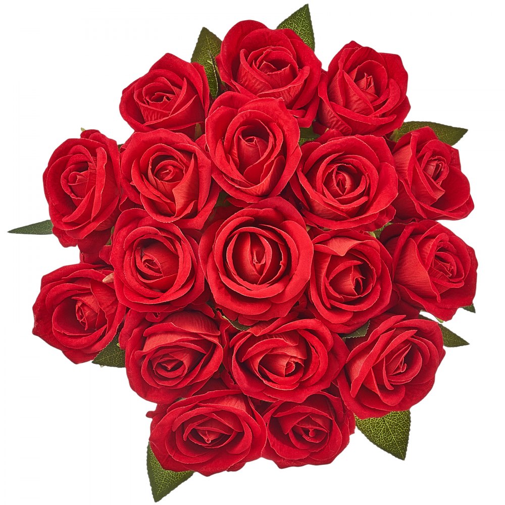 VEVOR 60 Pcs Red Roses Artificial Flowers Realistic Bouquet for Xmas Home Decor