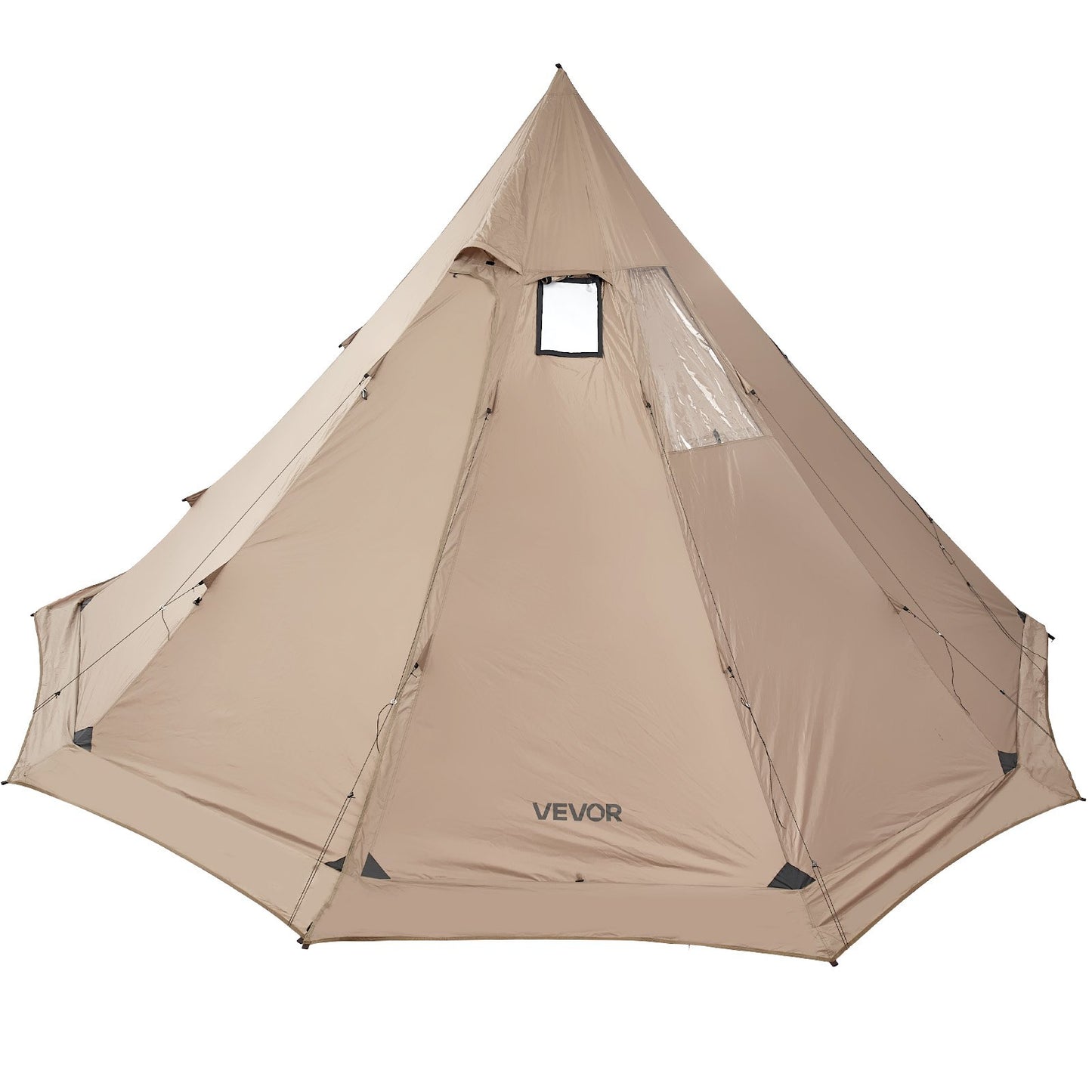 Hot Tent for 4-6 Persons, Portable Winter Tipi Tent with Stove Jack, Waterproof Canvas Camping Tents, Lightweight 4 Season Shelter Tents for Hiking Fishing Backpacking, L Size