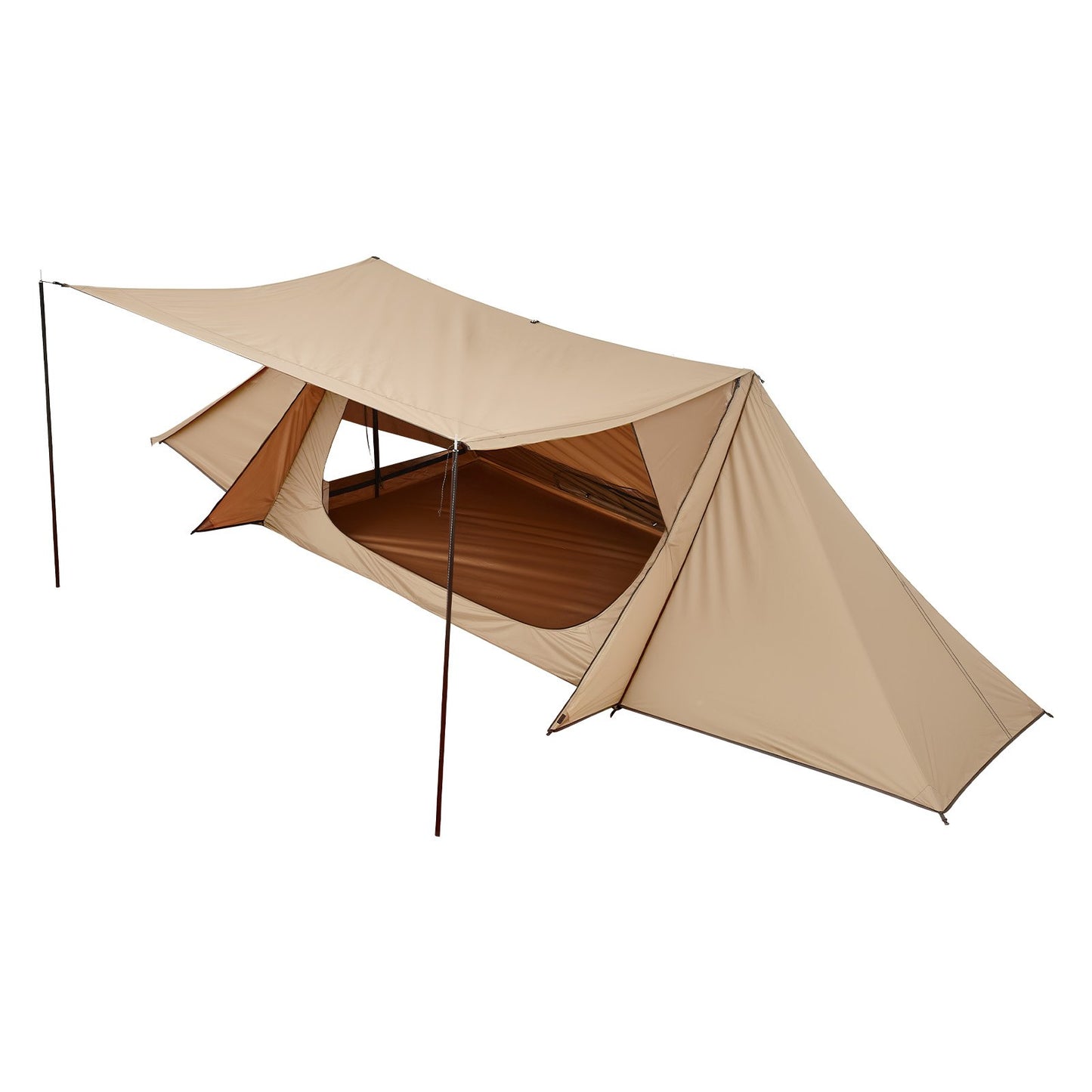 Camping Hot Tent, Lightweight Bushcraft Tent with Stove Jack & 2 Tarp Poles, Waterproof Winter Hot Tents Shelters, Portable 4 Season Tents for 2 Persons Hiking Fishing Hunting Backpacking