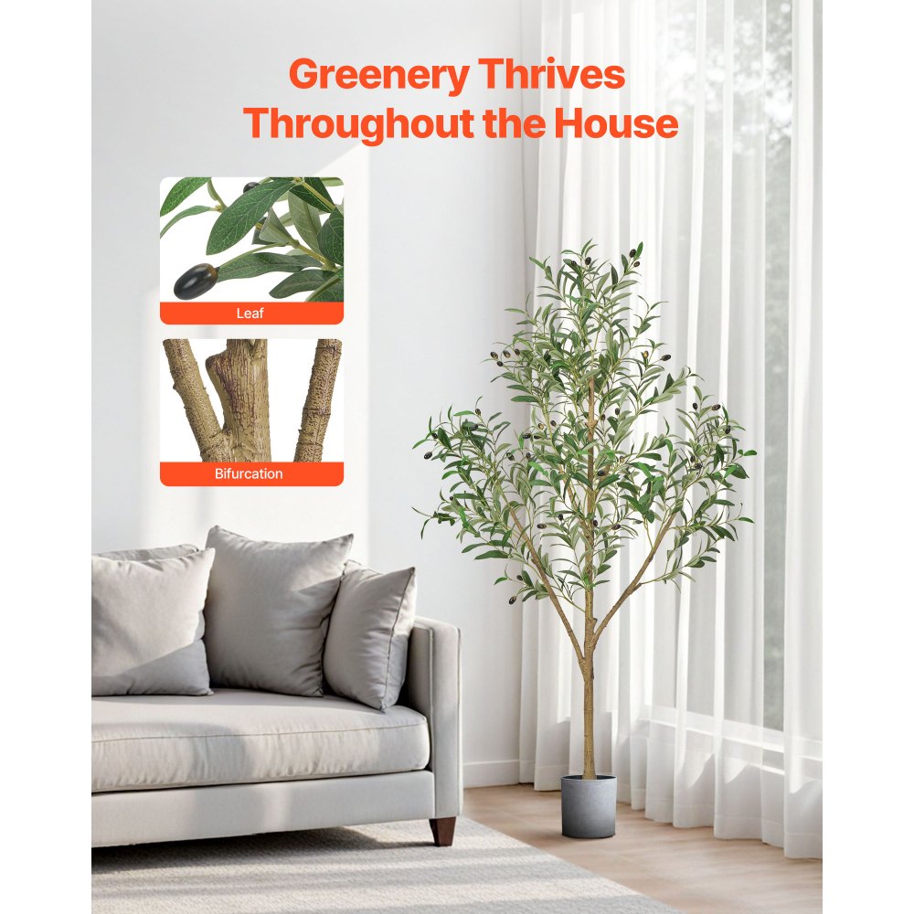 150cm Artificial Olive Tree Tall Fake Plant with Pot for Home Office