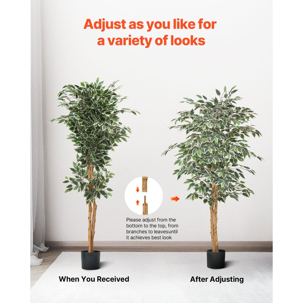 150cm Artificial Ficus Tree Tall Faux Plant with Pot for Indoor Decor