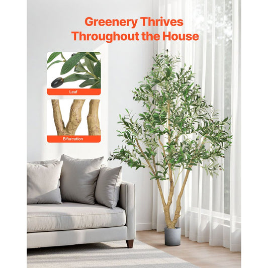 180cm Artificial Olive Tree Tall Fake Plant with Pot for Home Office
