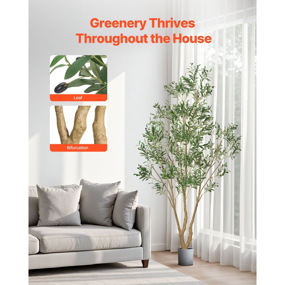 240cm Artificial Olive Tree Tall Fake Plant with Pot for Home Office