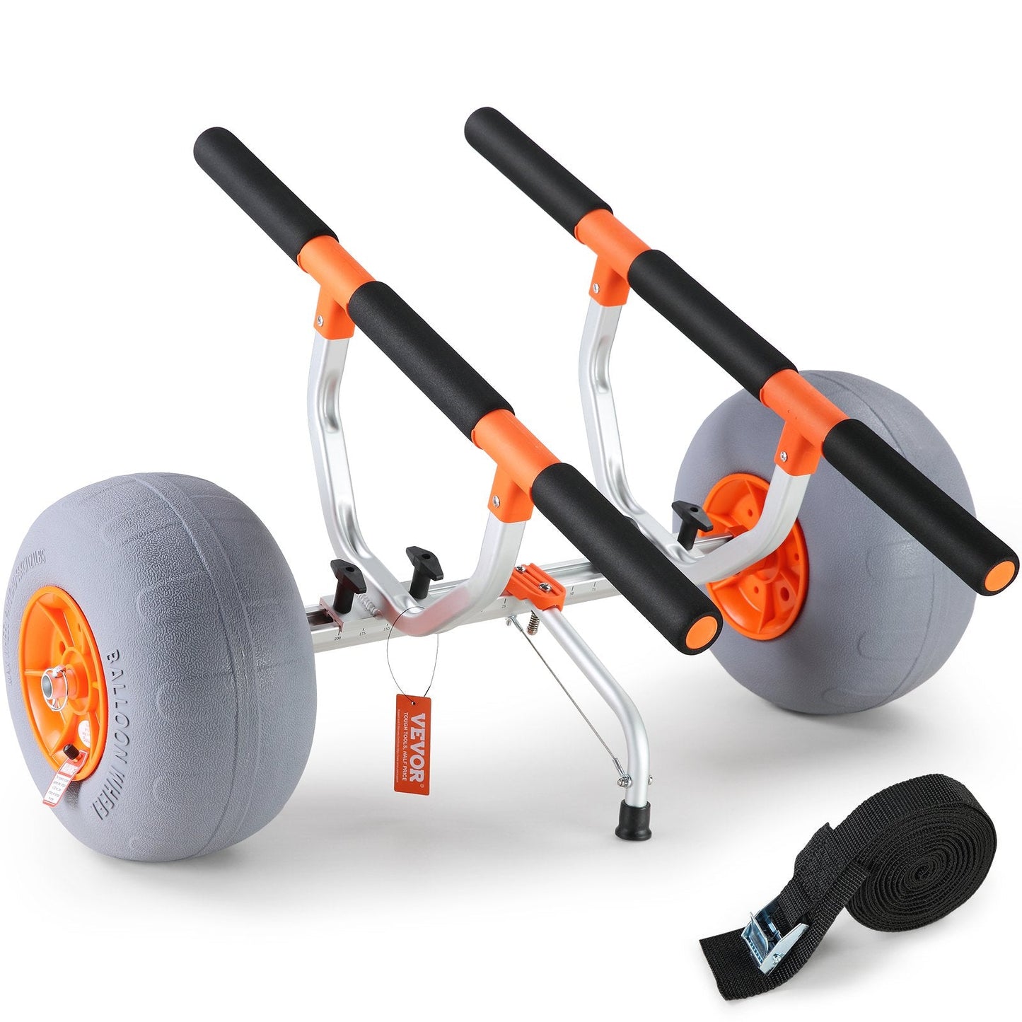Adjustable Canoe/Kayak Carrier with 12" Wheels, 160kg Capacity, Foldable Design