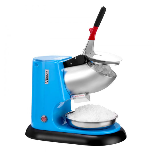 VEVOR Commercial Ice Crusher 100KG/H Electric Snow Cone Maker Shaved Ice Blue