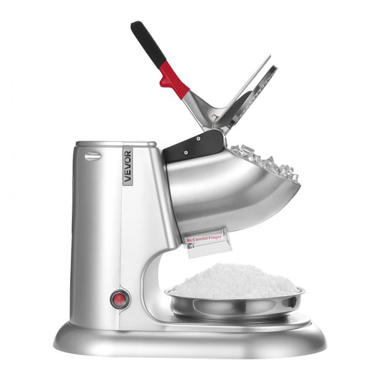 VEVOR Commercial Ice Crusher 100KG/H Electric Snow Cone Maker Shaved Ice Silver