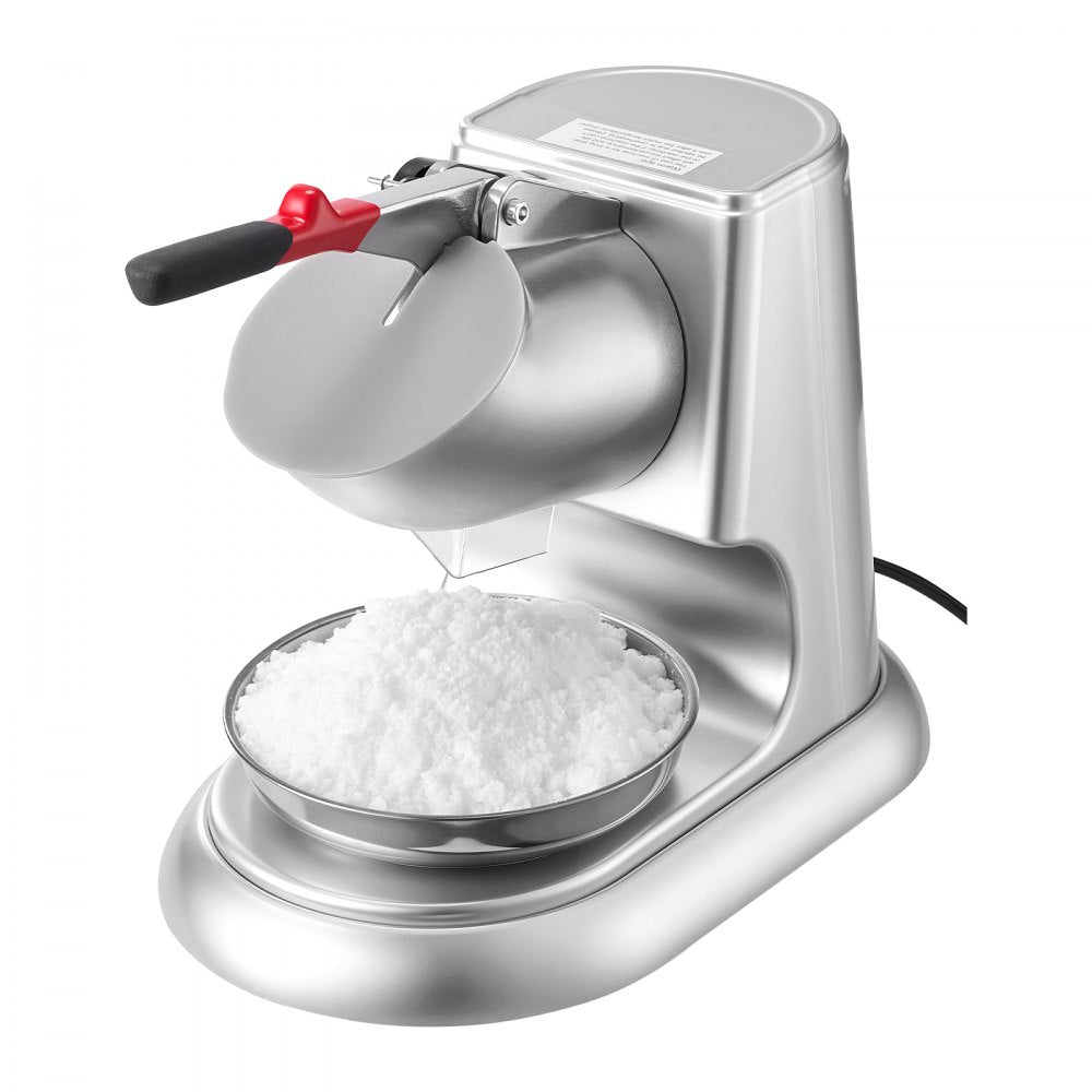 VEVOR Commercial Ice Crusher 100KG/H Electric Snow Cone Maker Shaved Ice Silver