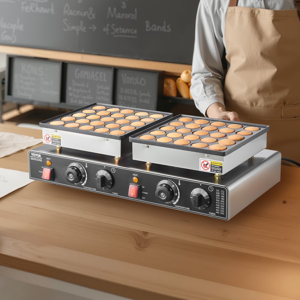 50PCS Mini Dutch Pancake Maker Commercial Dorayaki Baker Non-stick 1800W