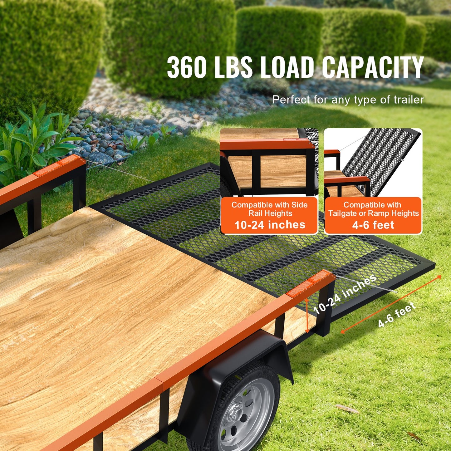 VEVOR 2-Sided Trailer Tailgate Lift Assist, 163 kg Load Capacity, Compatible with