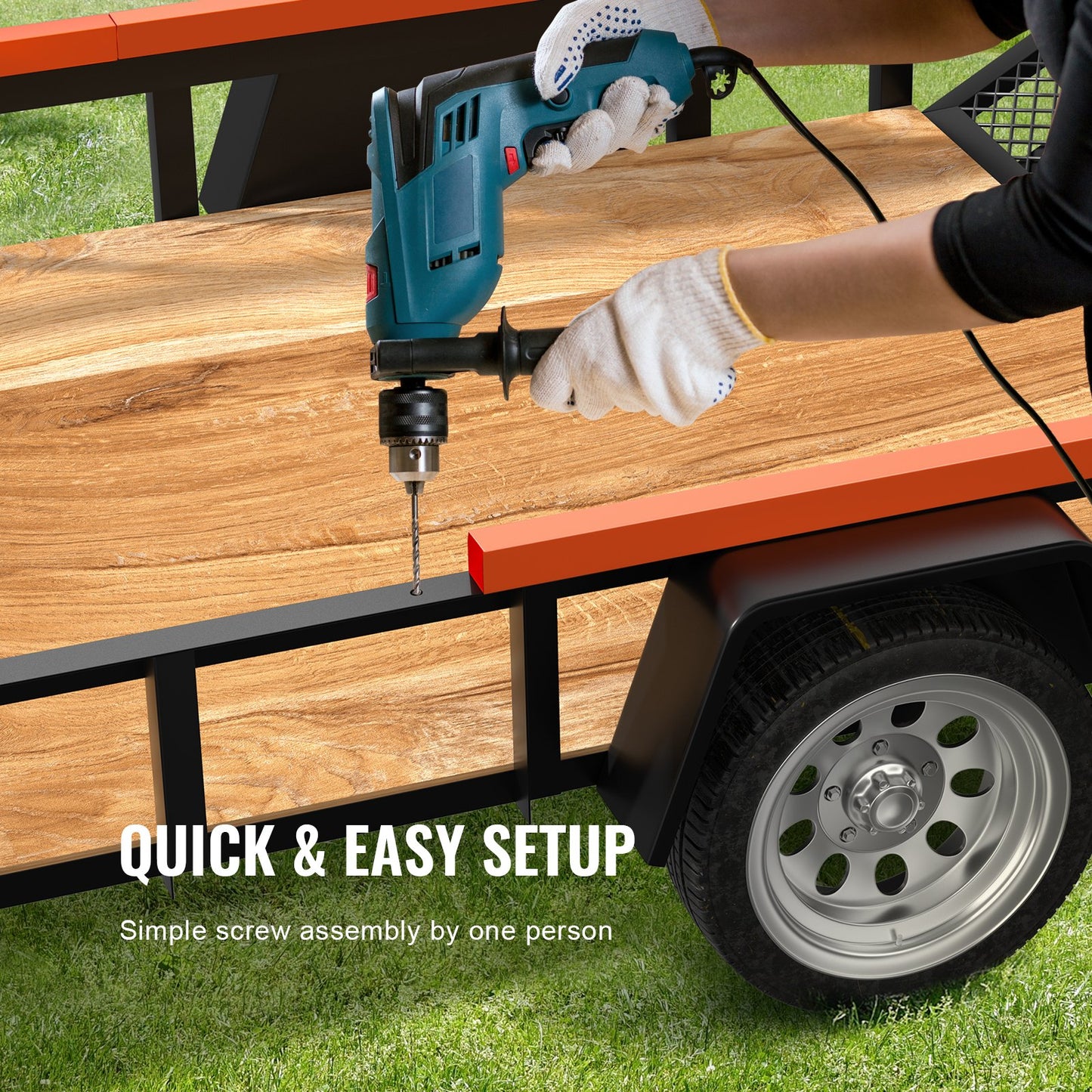 VEVOR 2-Sided Trailer Tailgate Lift Assist, 163 kg Load Capacity, Compatible with