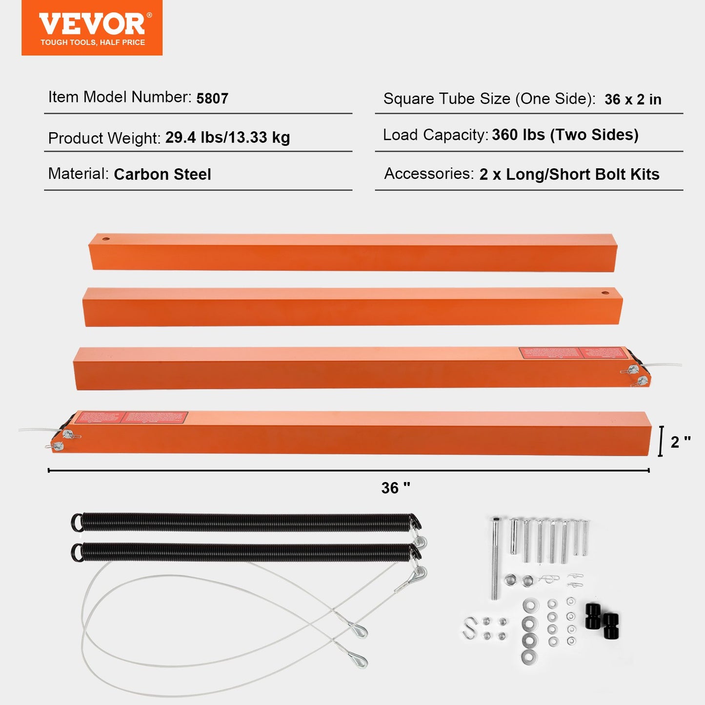 VEVOR 2-Sided Trailer Tailgate Lift Assist, 163 kg Load Capacity, Compatible with