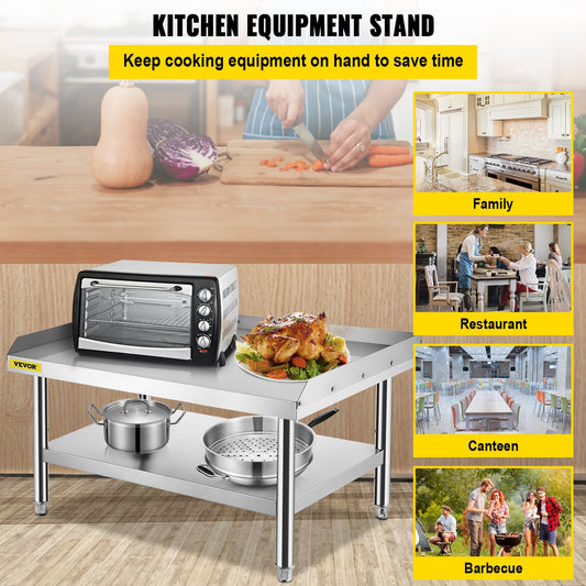 VEVOR Stainless Steel Equipment Grill Stand, 152x76x61 cm Stainless Table, Grill