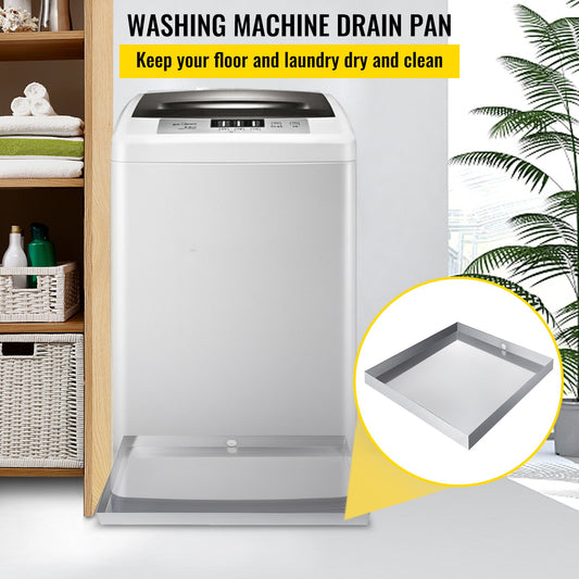 VEVOR 32 x 30 x 2.5 Inch Washing Machine Pan 18 GA Thickness 304 Stainless Steel