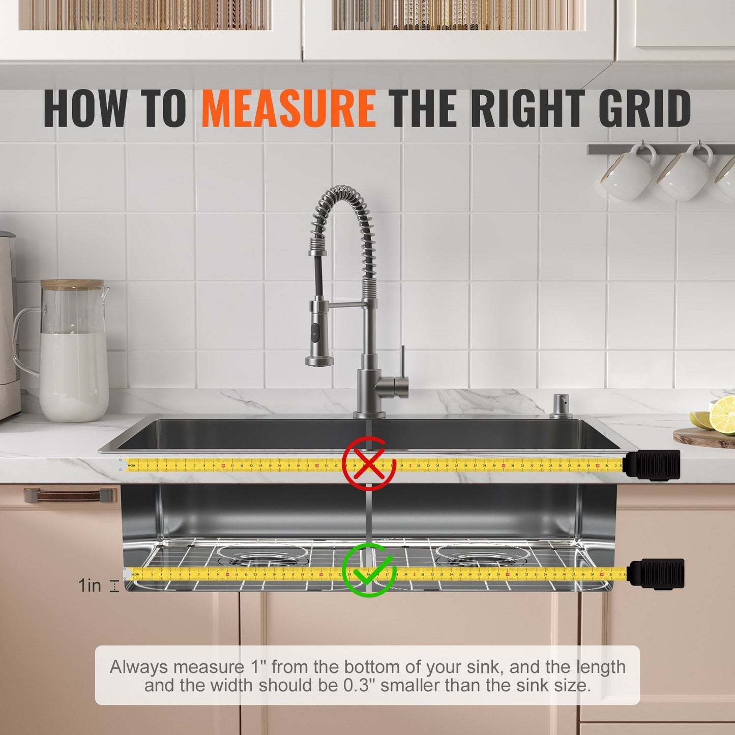 Stainless Steel Sink Bottom Grids, 2PCS, 0.35x0.29m for Kitchen Sinks