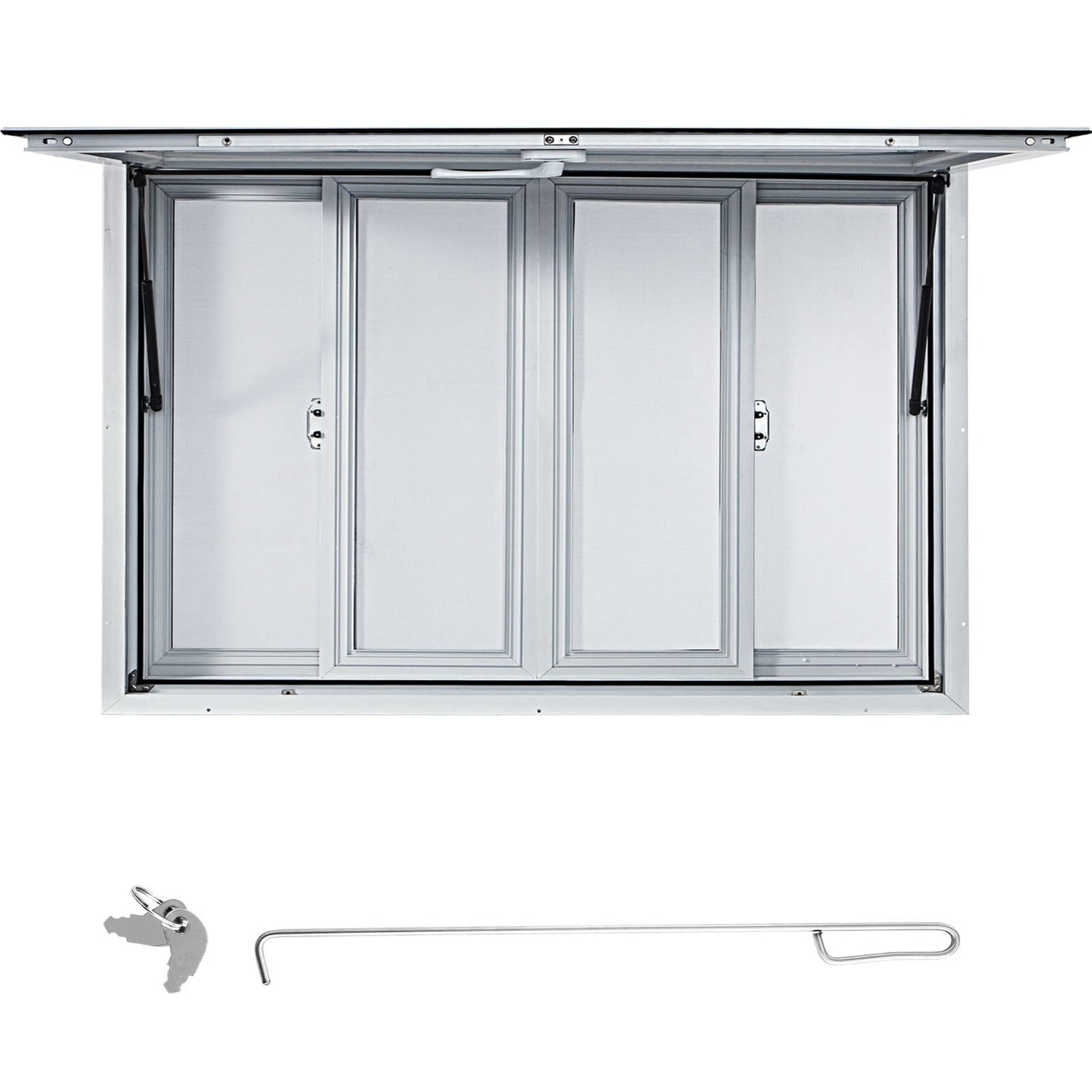 Concession Stand Food Truck Window Awning 1.5x0.9m with 4 Screens