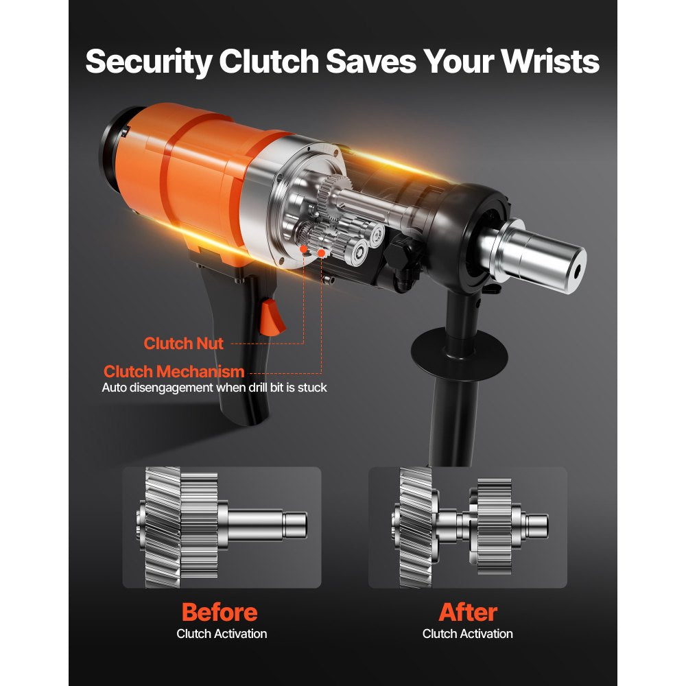 VEVOR Diamond Core Drill Machine Handheld Concrete Core Drill Rig 200 mm 1500W