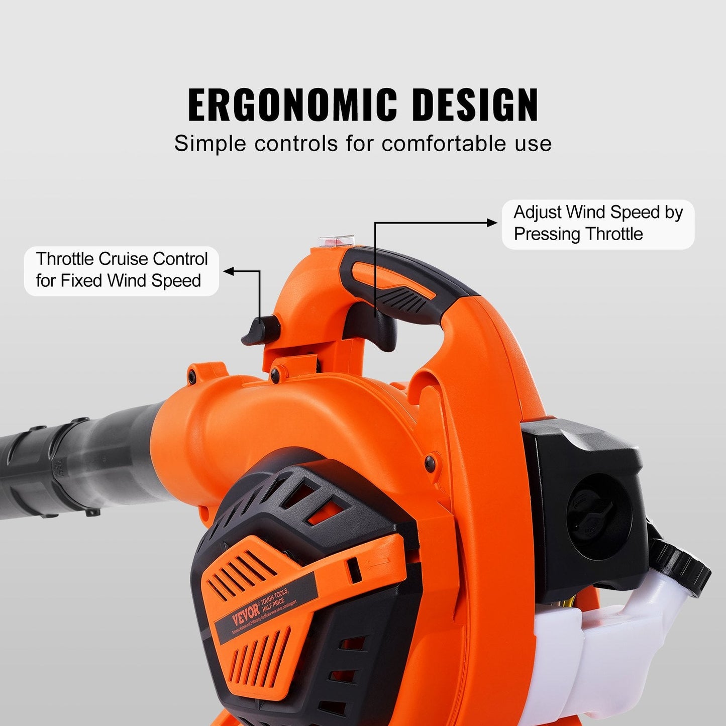 26CC 2-Cycle Handheld Gas Leaf Blower, 425CFM, 156MPH, Lightweight & Portable
