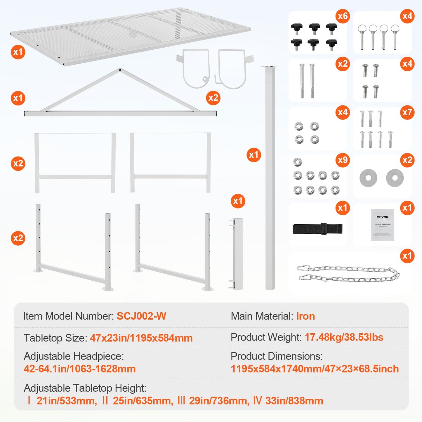 VEVOR Goat & Sheep Stand, 47x23 inch Livestock Stand, Metal Livestock Milking and