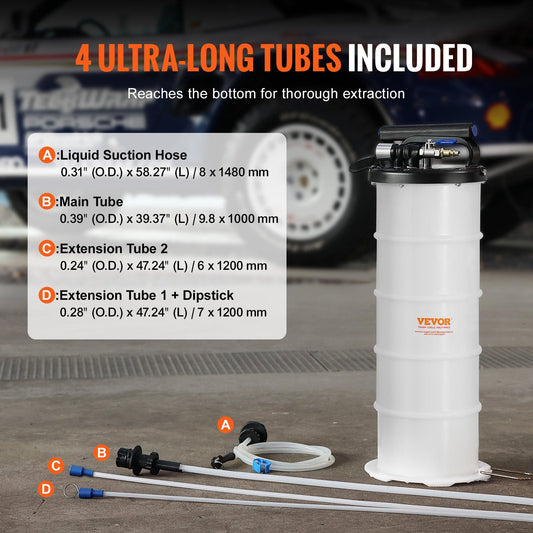 6.5L Pneumatic/Manual Oil Extractor Pump with Suction Hose for Vehicles