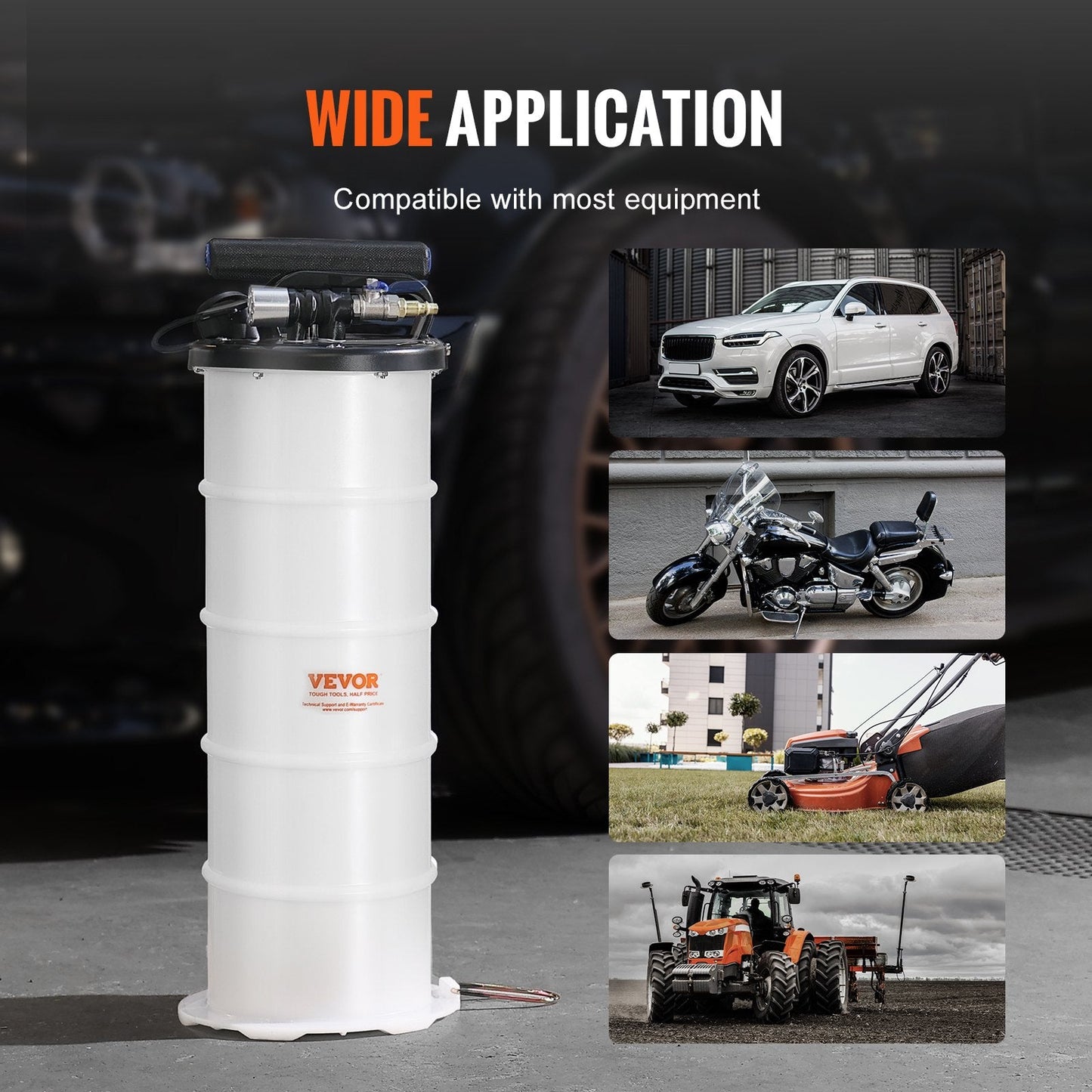 6.5L Pneumatic/Manual Oil Extractor Pump with Suction Hose for Vehicles