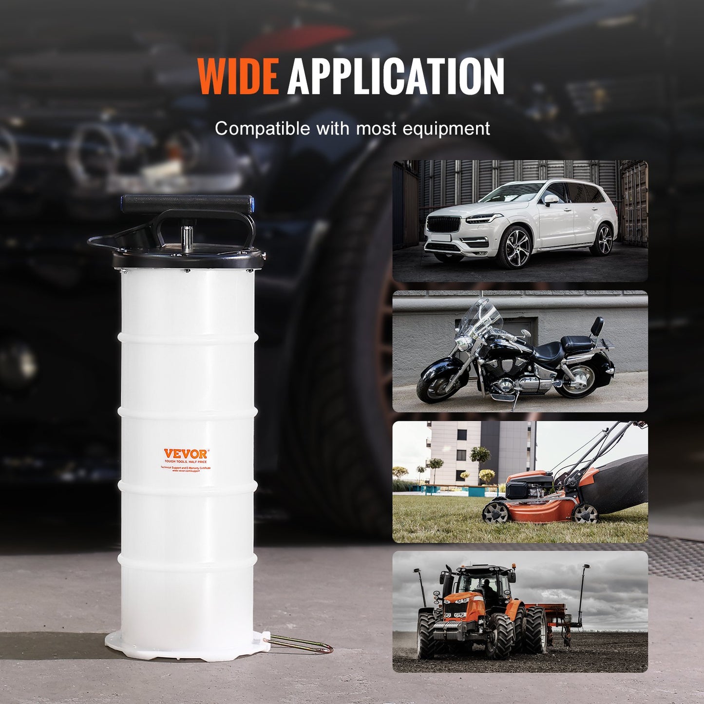 VEVOR Fluid Extractor, 6.5 Liters Capacity, Manual Hand-Operated Oil Changer Vacuum