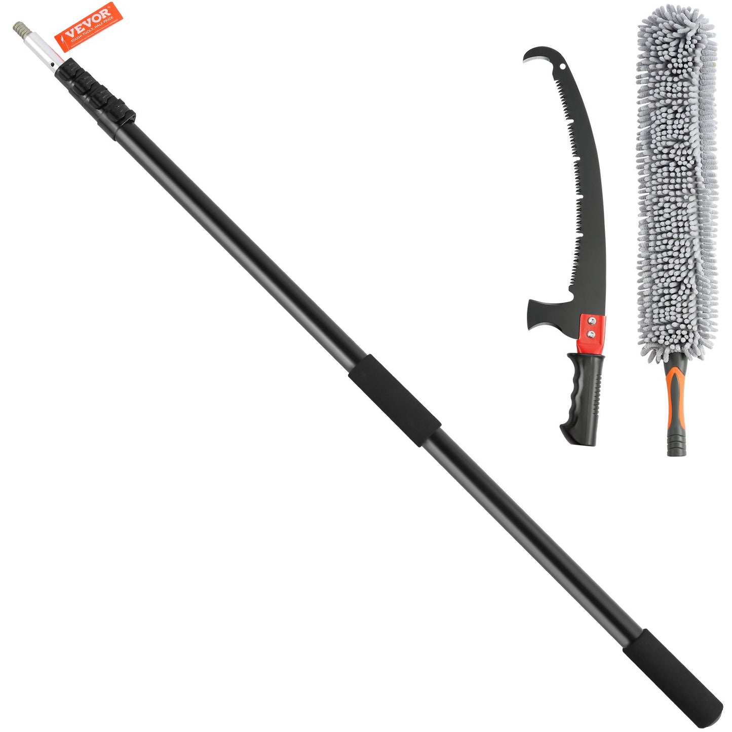 VEVOR Manual Pole Saw Extendable Tree Pruner 1.5 m-6.1 m Aluminum Alloy Pole