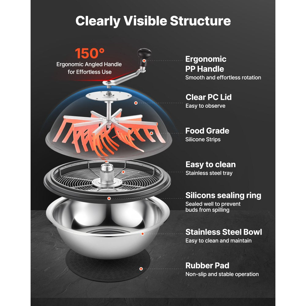 Manual Bud Leaf Trimmer 600mm Bud Bowl Trimmer Hydroponic Trimming Machine