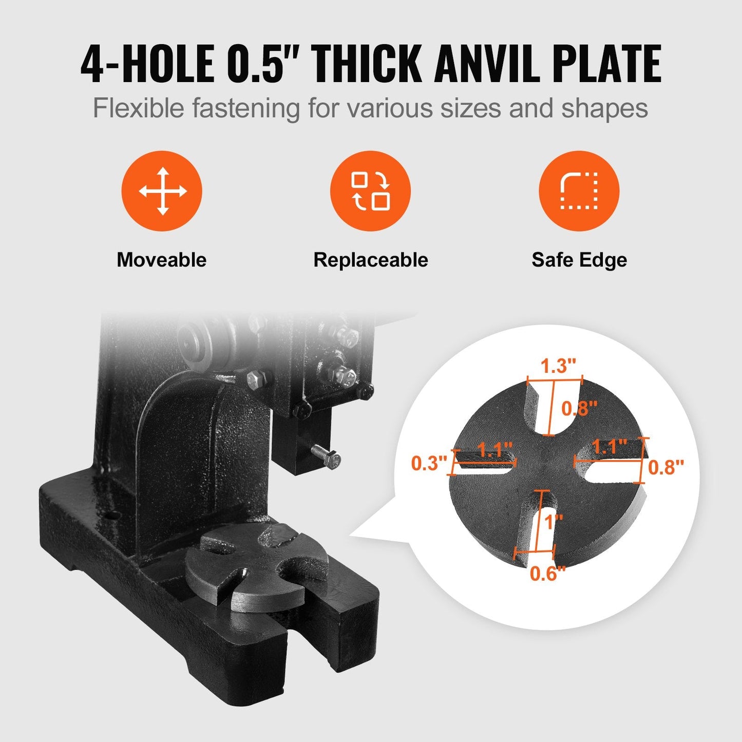 0.5 Ton Manual Arbor Press, Cast Iron, 0.3 Meter Max Height, 7.5 kg Weight