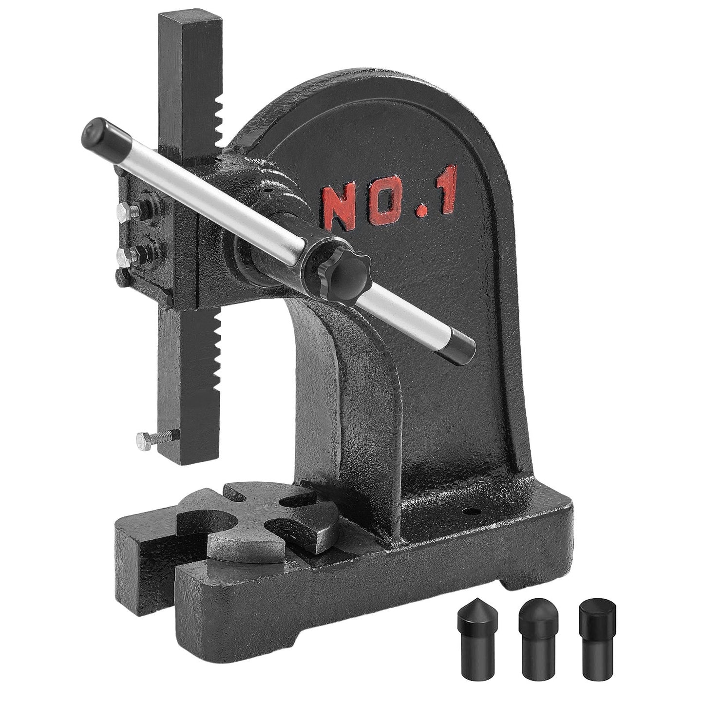 Heavy-Duty 1 Ton Manual Arbor Press, 150mm Max Height, Cast Iron Construction