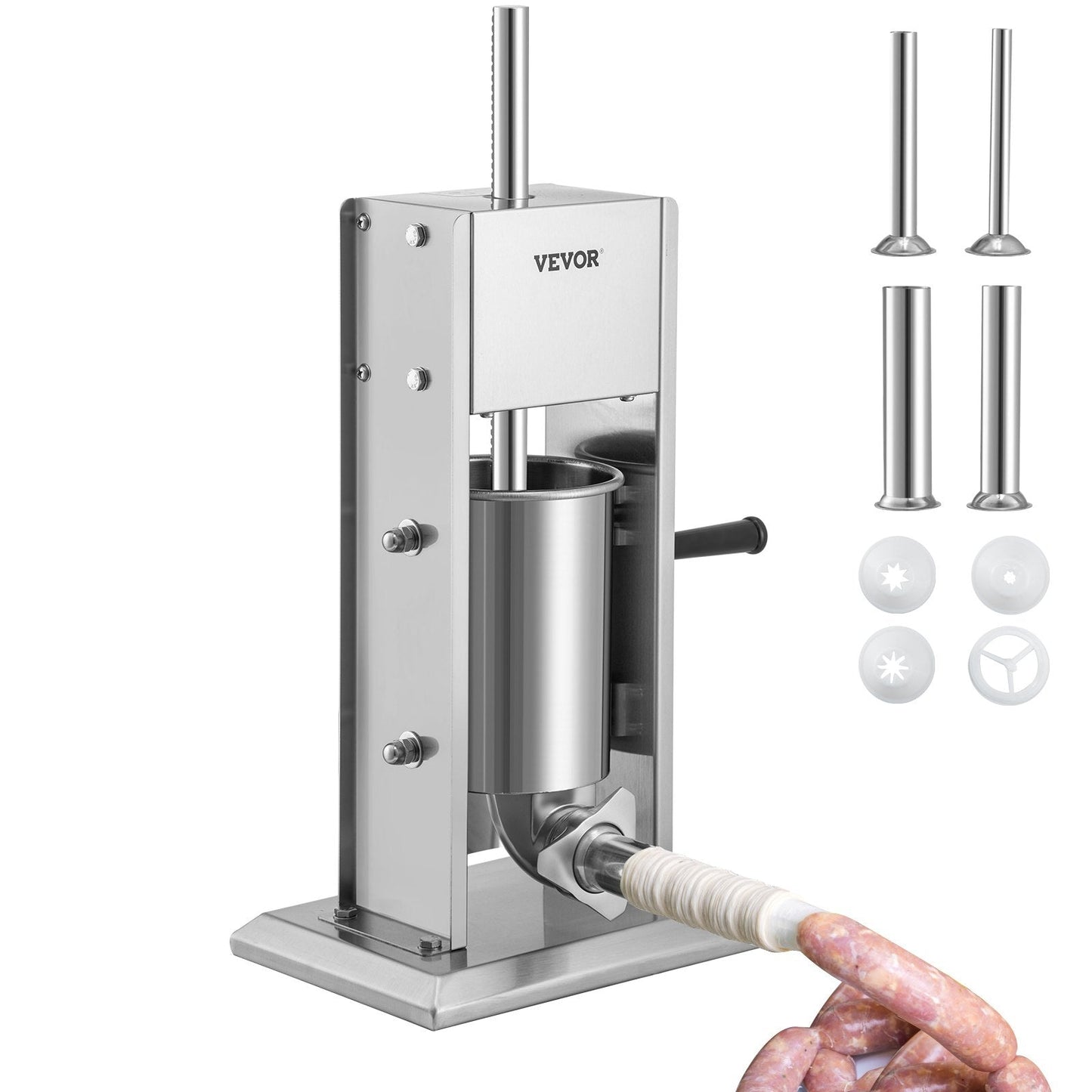 Stainless Steel 3L Sausage Stuffer with Adjustable Speeds and Suction Base