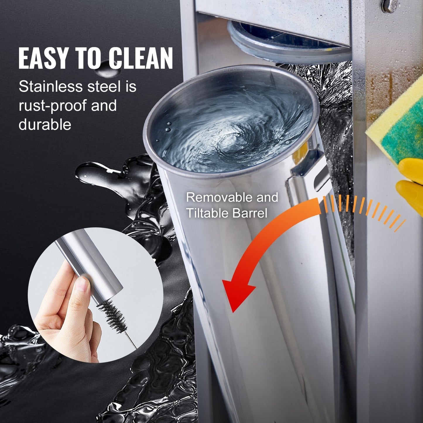 7L Vertical Sausage Stuffer, Stainless Steel, Manual, 11.9 kg Capacity