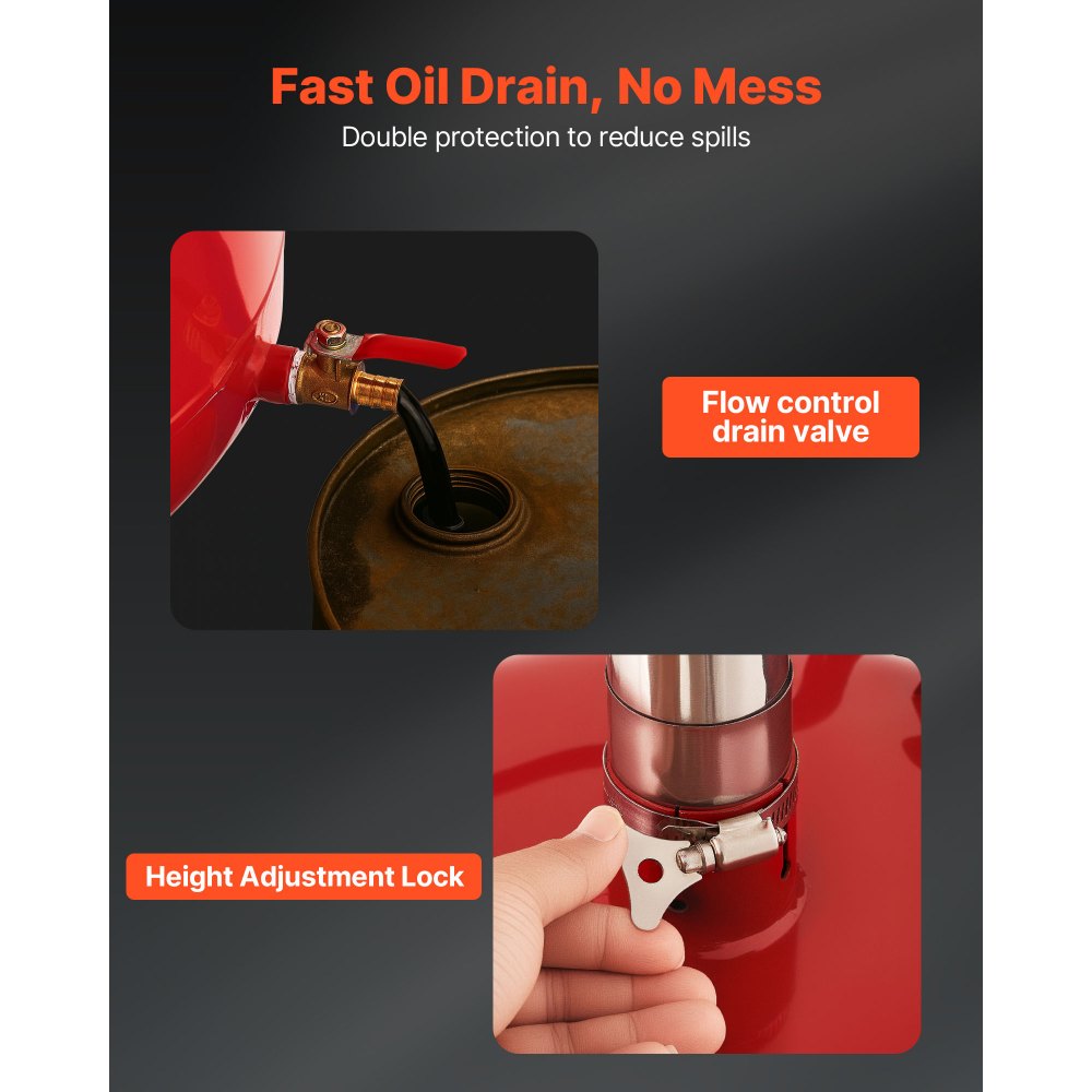 Waste Oil Drain Tank 30L Industrial Fluid Drain Tank with Toolbox