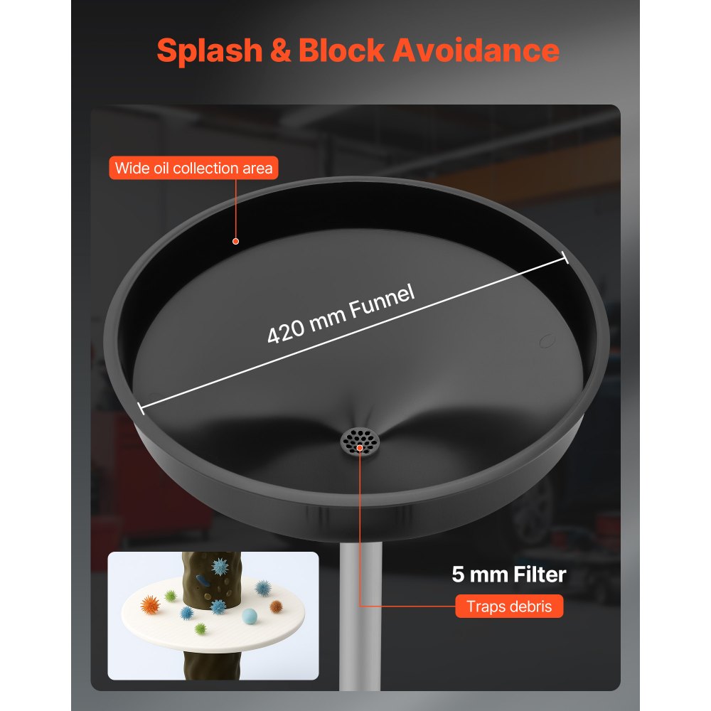 Waste Oil Drain Tank 30L Industrial Fluid Drain Tank with Funnel