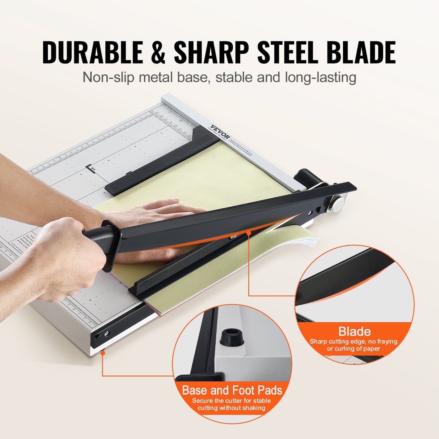 VEVOR Paper Cutter, Guillotine Trimmer, 381 mm Cut Length, 16 Sheets Capacity, Heavy