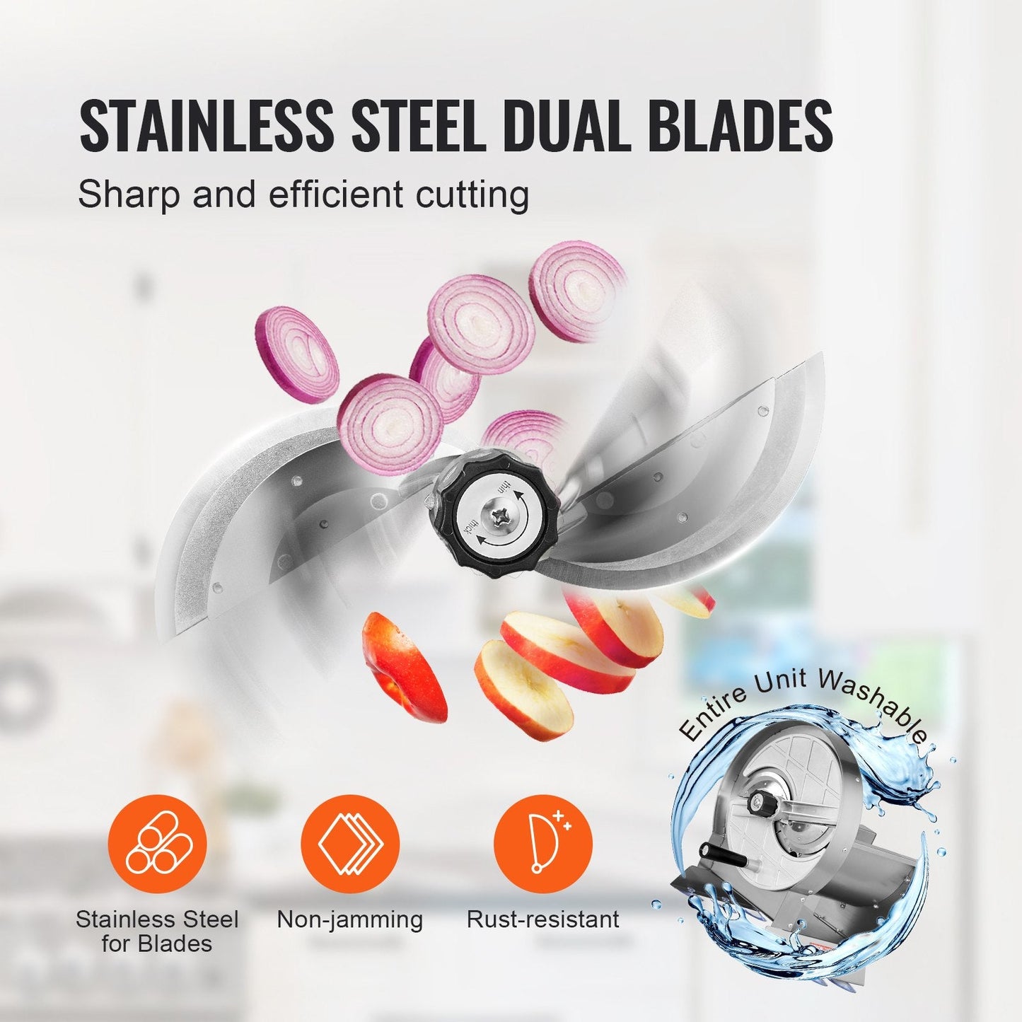Manual Adjustable Vegetable and Fruit Slicer, 0-12mm, Stainless Steel Cutter