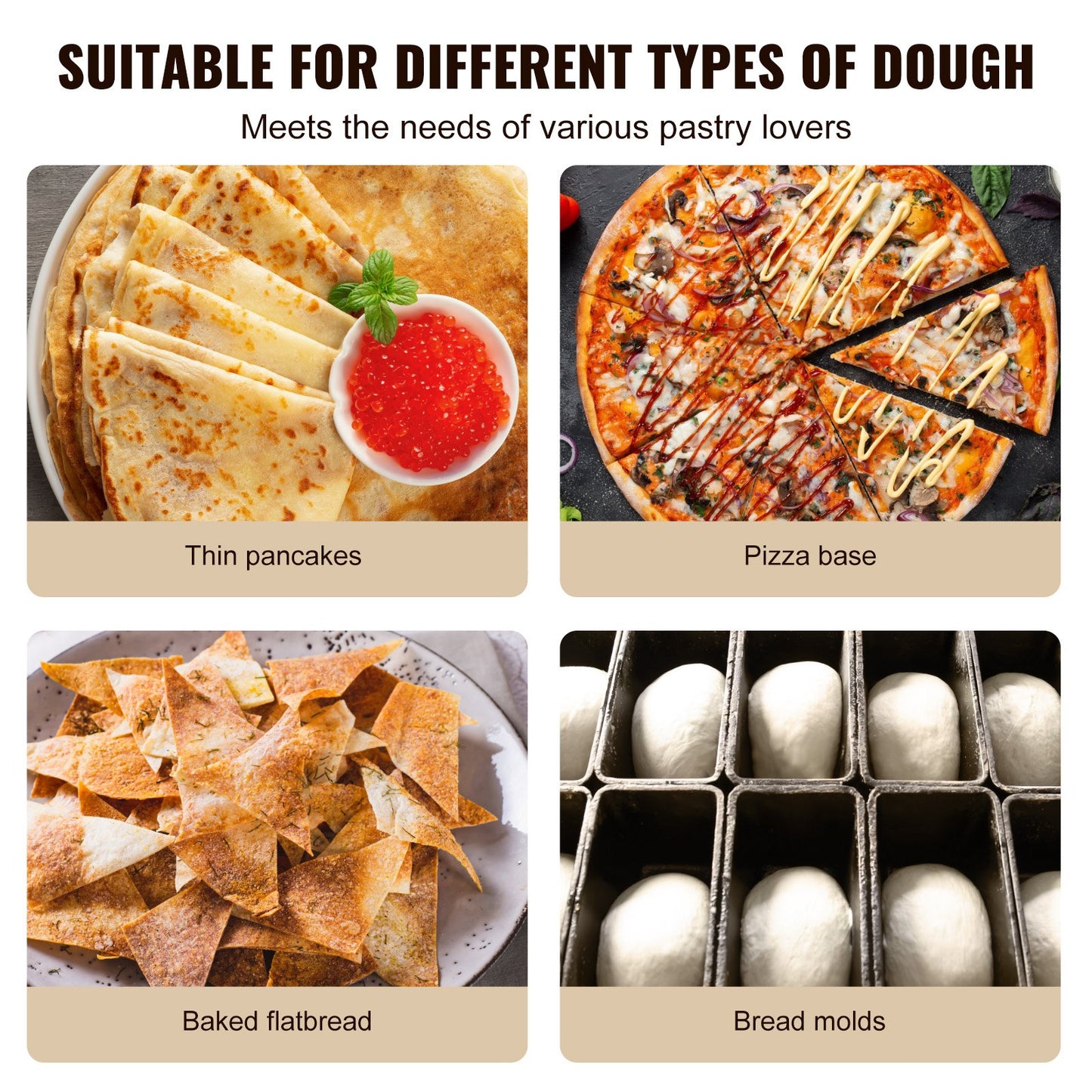 VEVOR Manual Pizza Dough Press Machine, 9.5inch/24cm Household Pizza Pastry, Stainless